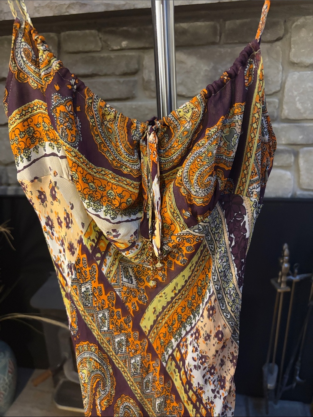 Newport News Paisley Maxi Slip Dress size 4 - Picture 2 of 5